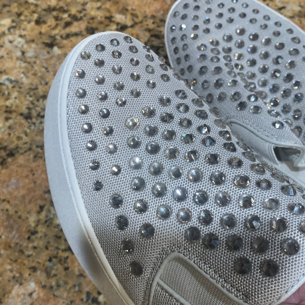 Authentic , like new Michael Kors Silver Studded Women's Loafers comfy  sexy, 7 - Picture 5 of 17